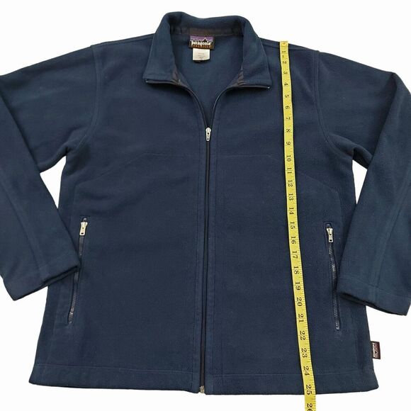 Patagonia Synchilla Jacket Mens Small Navy Full Zip Mock Neck Outdoor Hiking - Picture 9 of 12